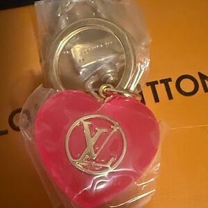 Louis Vuitton Pink Heart Key Holder with Gold Accents